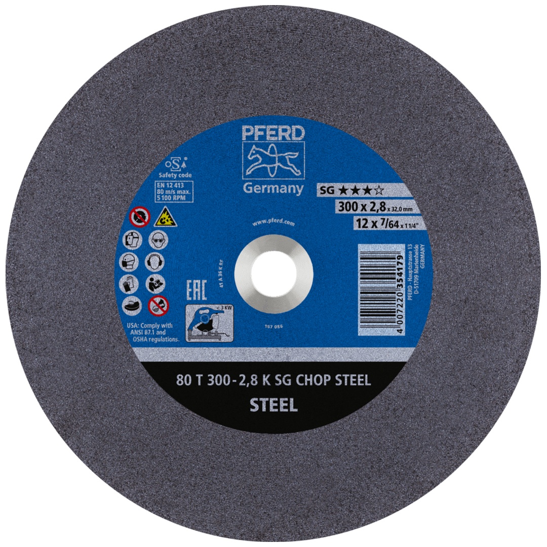 PFERD TOOLS Trennscheibe Metallkreissäge T 300x2,8x32 mm Leistungs-Li. SG CHOP STEEL für Stahl