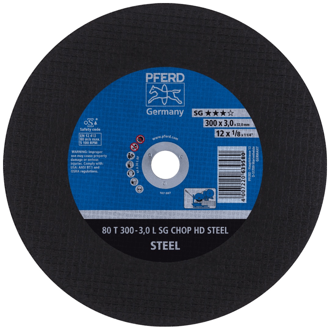 PFERD TOOLS Trennscheibe T 300x3,0x32 mm Leistungslinie SG CHOP HD STEEL für Stahl