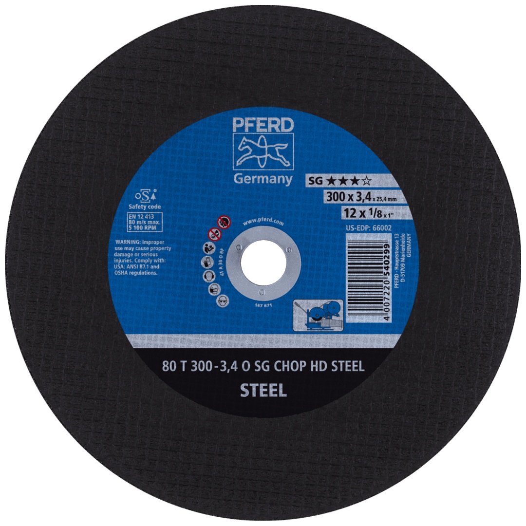 PFERD TOOLS Trennscheibe T 300x3,4x25,4 mm Leistungslinie SG CHOP HD STEEL für Stahl