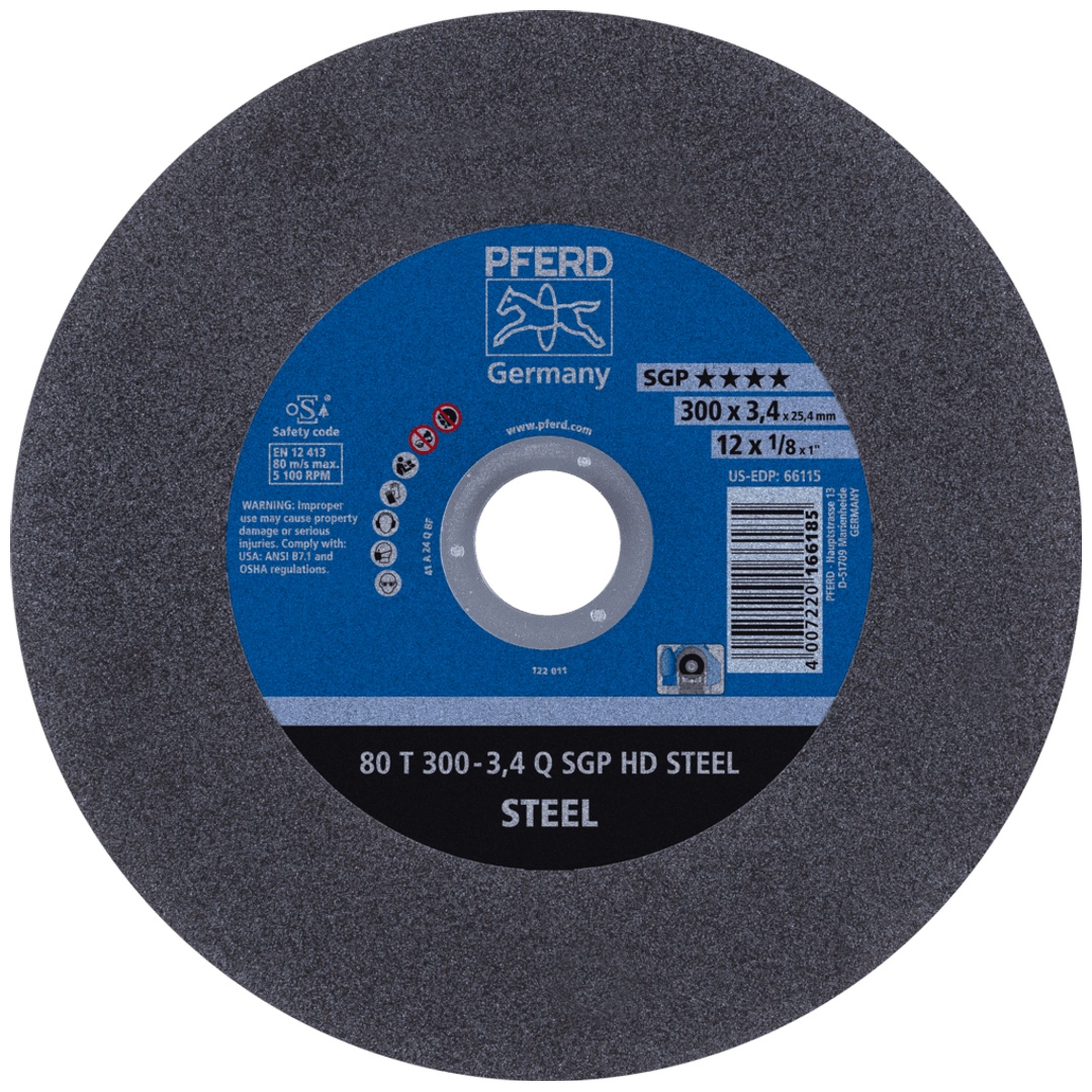 PFERD TOOLS Stationäre Trennscheibe T 300x3,4x25,4 mm mittelhart HD STEEL für Stahl 80m/s