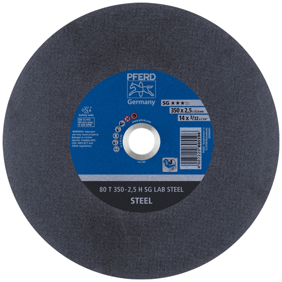 PFERD TOOLS Labortrennscheibe T 350x2,5x32 mm Leistungslinie SG LAB STEEL für Stahl