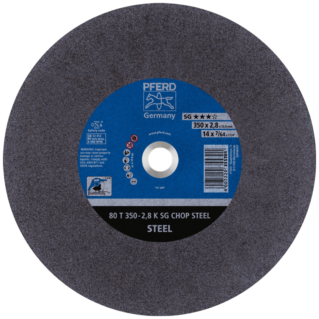 PFERD TOOLS Trennscheibe Metallkreissäge T 350x2,8x32 mm Leistungs-Li. SG CHOP STEEL für Stahl