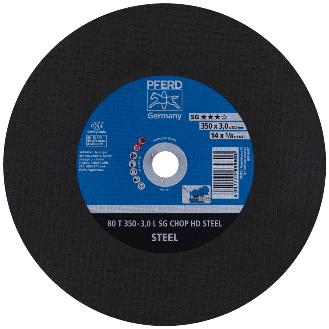 PFERD TOOLS Trennscheibe T 350x3,0x32 mm Leistungslinie SG CHOP HD STEEL für Stahl