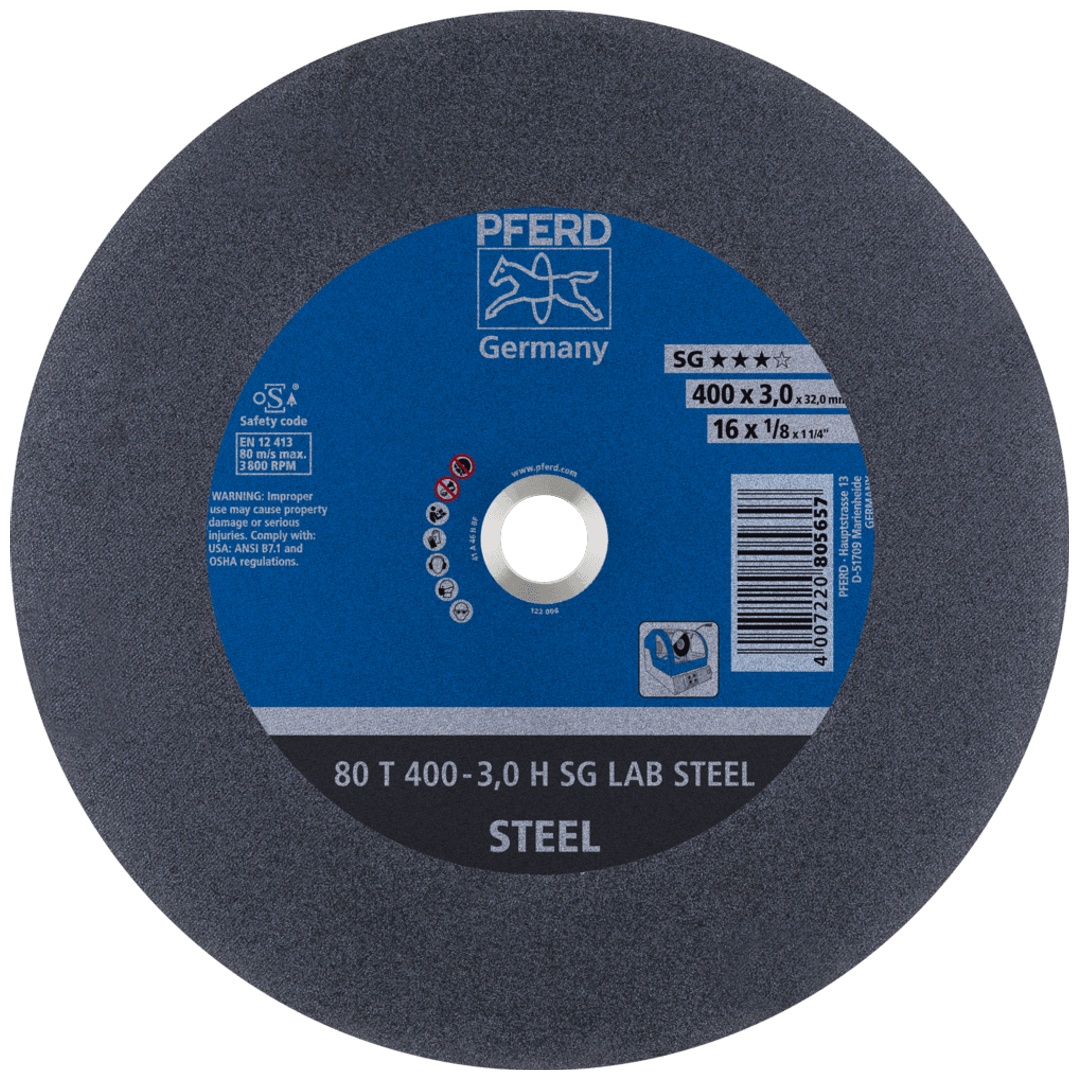PFERD TOOLS Labortrennscheibe T 400x3,0x32 mm Leistungslinie SG LAB STEEL für Stahl