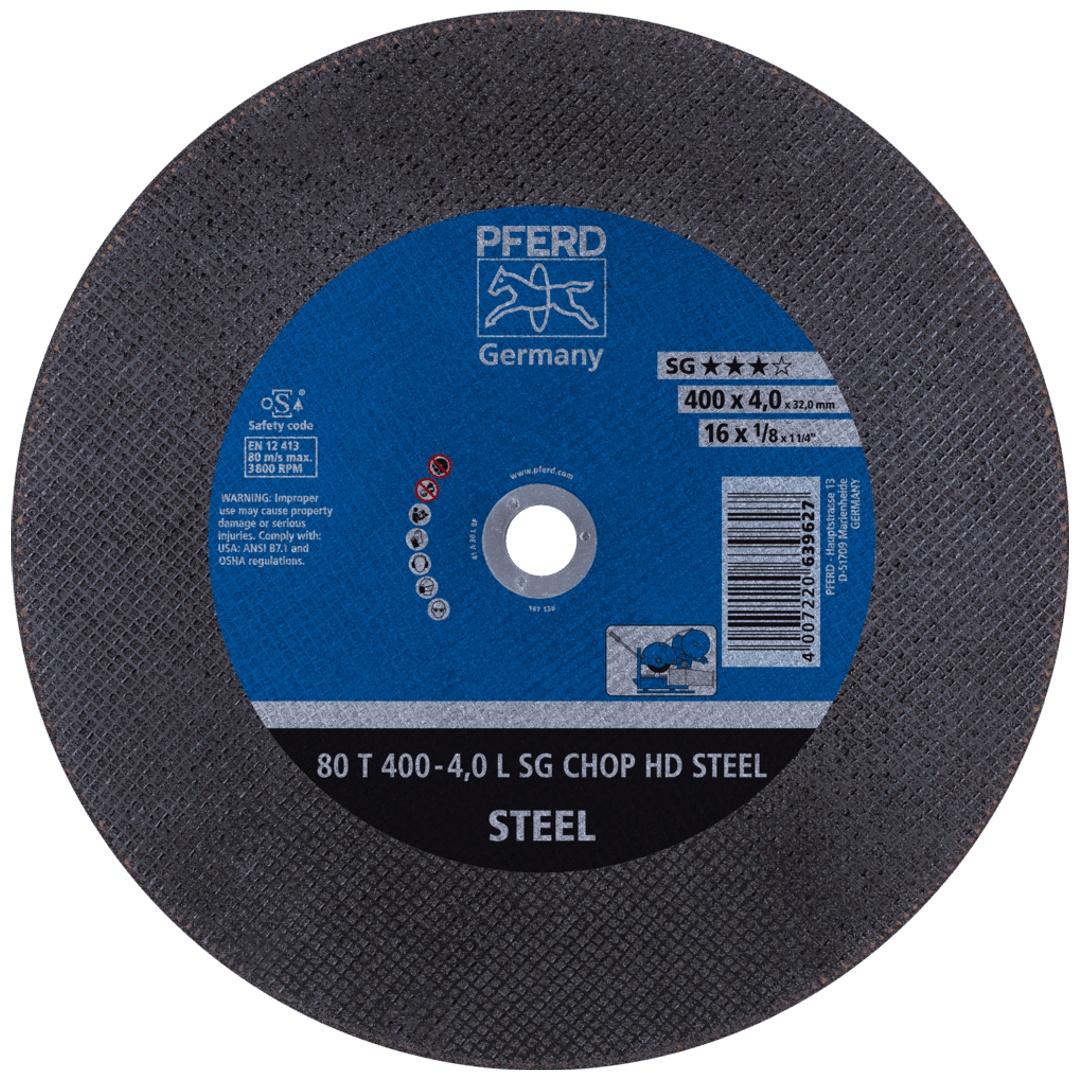PFERD TOOLS Trennscheibe T 400x4,0x32 mm Leistungslinie SG CHOP HD STEEL für Stahl
