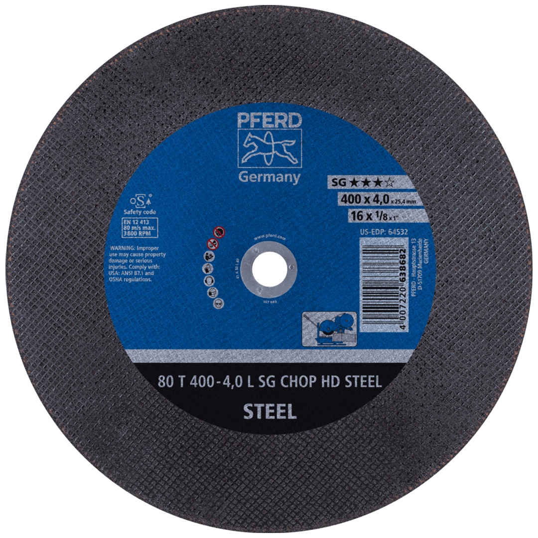 PFERD TOOLS Trennscheibe T 400x4,0x25,4 mm Leistungslinie SG CHOP HD STEEL für Stahl