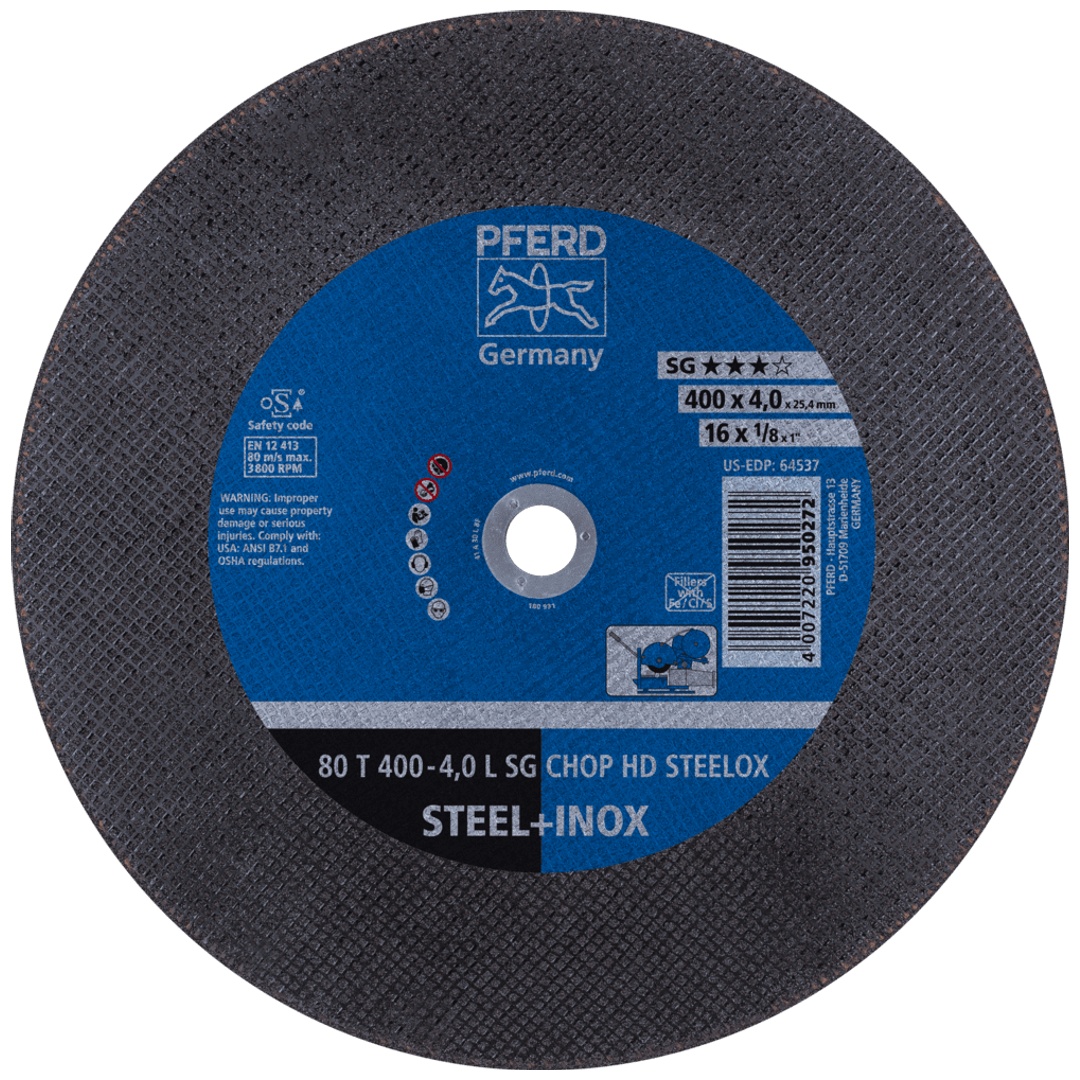 PFERD TOOLS Trennscheibe T 400x4,0x25,4 mm Leistungslinie SG CHOP HD STEELOX für Stahl/Edelstahl