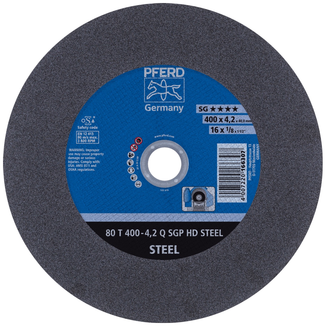 PFERD TOOLS Stationäre Trennscheibe T 400x4,2x40mm mittelhart HD STEEL für Stahl 80m/s