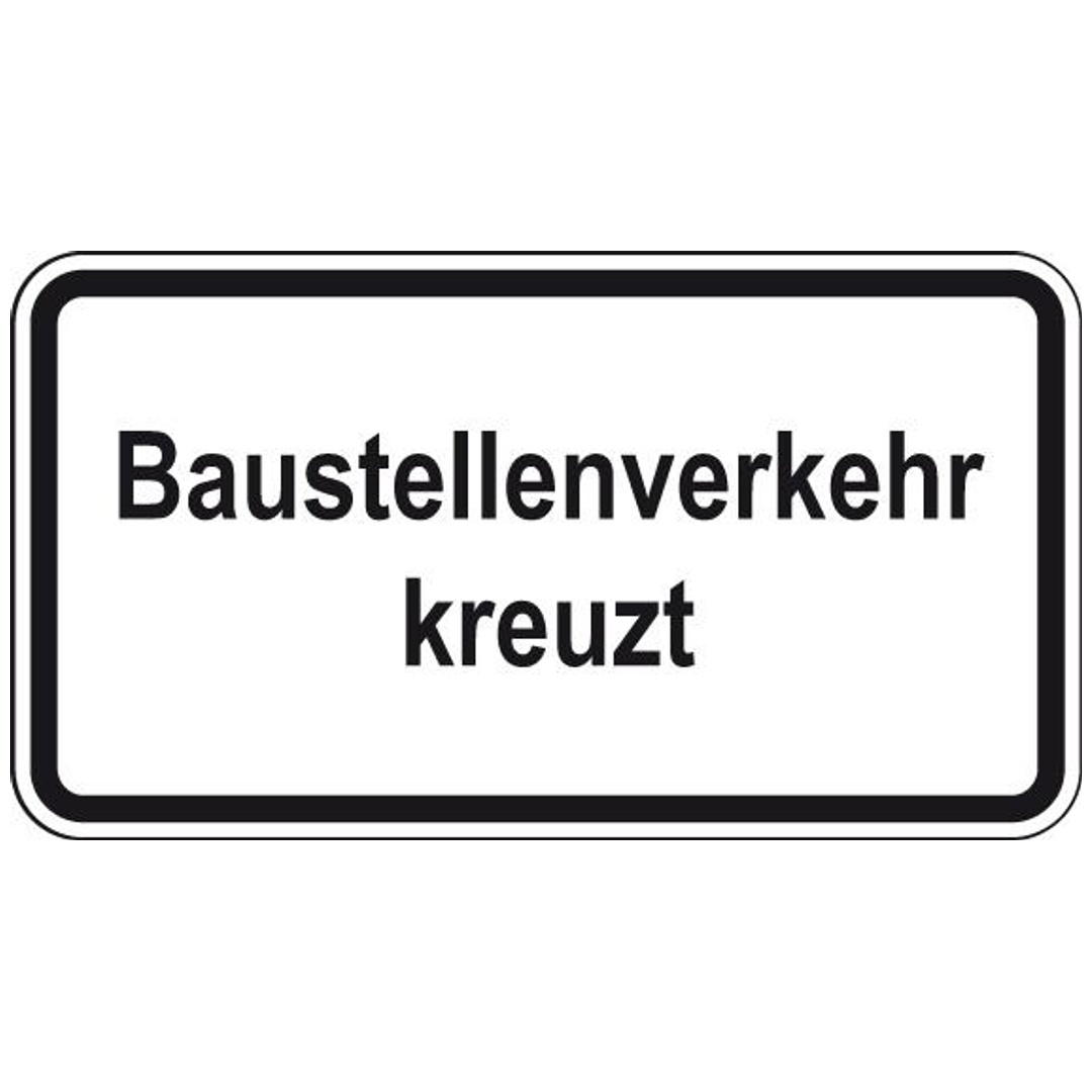 Warn- und Hinweisschild 27, 600x330 mm, Baustellenverkehr kreuzt, RAL-Gütezeichen Folie RA2
