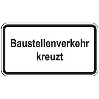 Warn- und Hinweisschild 27, 600x330 mm, "Baustellenverkehr kreuzt", RAL-Gütezeichen Folie RA2