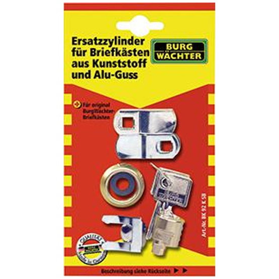 Burg-Wächter Briefkasten-Hebelzylinder, BK 92 M SB, Hebel gekröpft, Metall