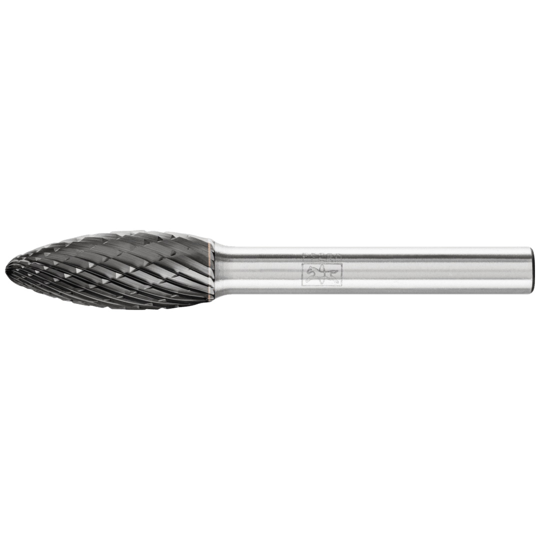 PFERD TOOLS Hartmetall Hochleistungsfrässtift Flamme B Ø 10x25 mm Schaft-Ø 6 mm Z3P HICOAT universal
