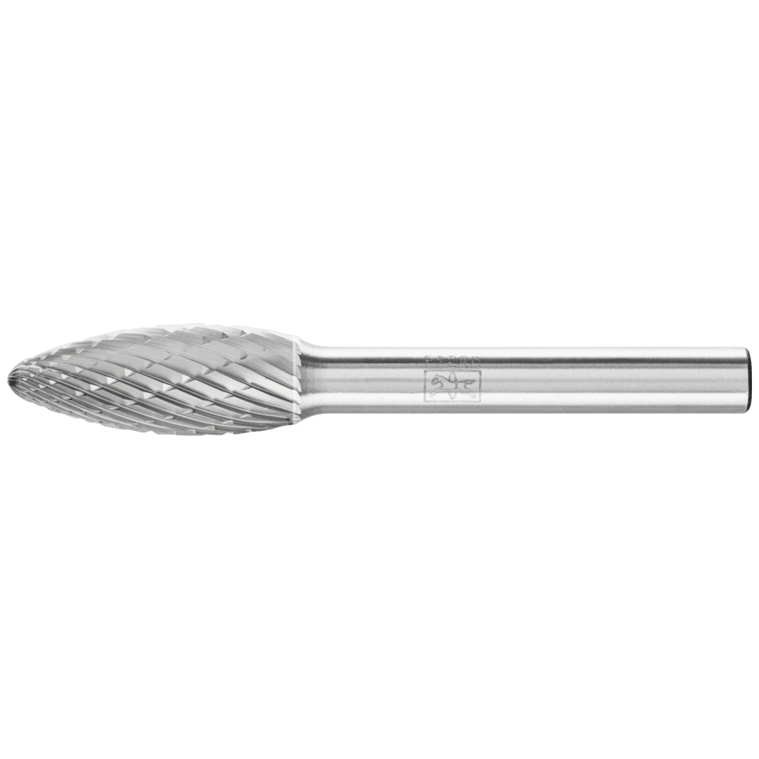 PFERD TOOLS Hartmetall Frässtift Flamme B Ø 10x25 mm Schaft-Ø 6 mm Z3P universal mittel kreuzverzahnt