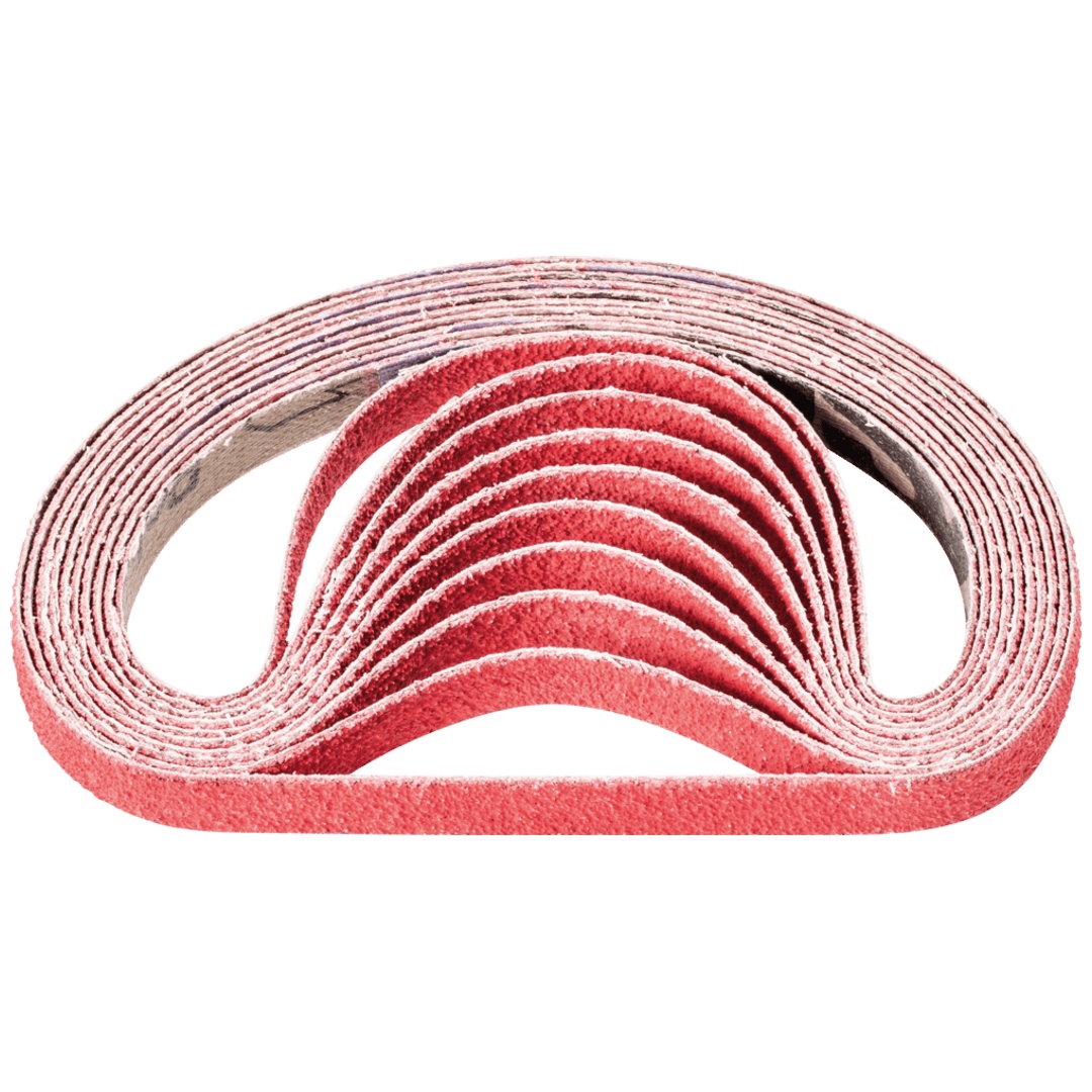 PFERD TOOLS Keramikkorn Schleifband BA 10x330mm CO-COOL60 für Edelstahl-Schliff mit Bandschleifer (100)