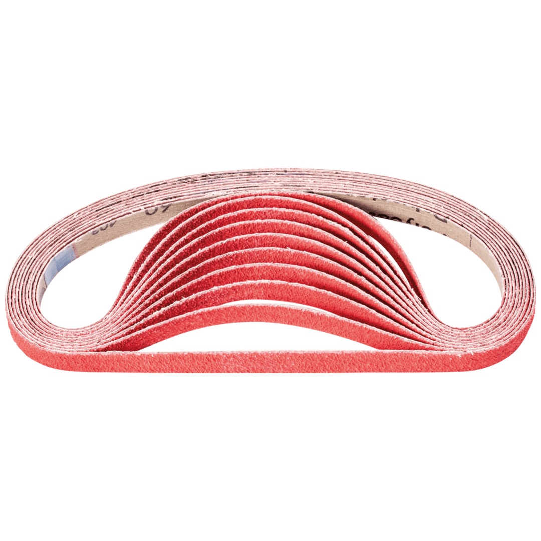 PFERD TOOLS Keramikkorn Schleifband BA 12x520mm CO-COOL60 für Edelstahl-Schliff mit Bandschleifer (100)