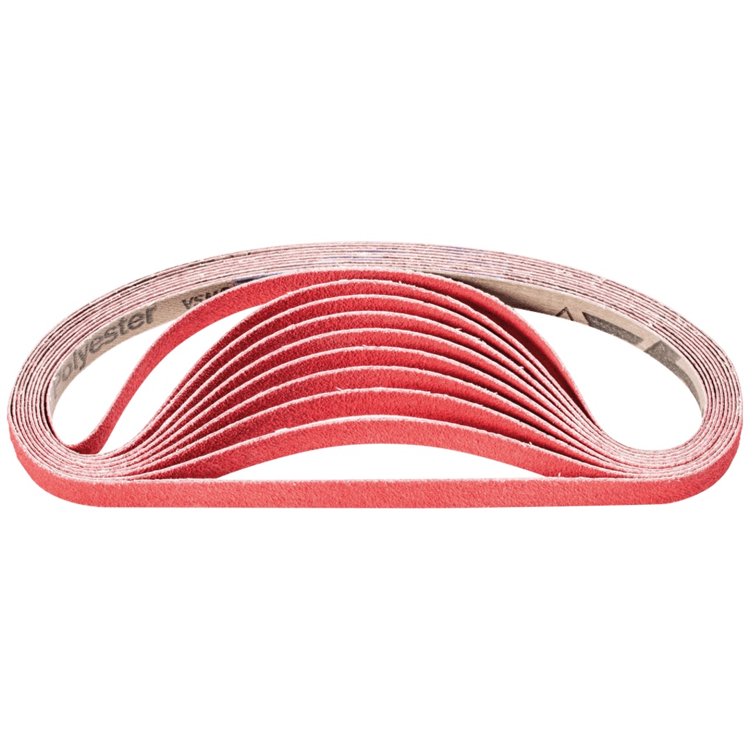 PFERD TOOLS Keramikkorn Schleifband BA 12x520mm CO-COOL80 für Edelstahl-Schliff mit Bandschleifer (100)