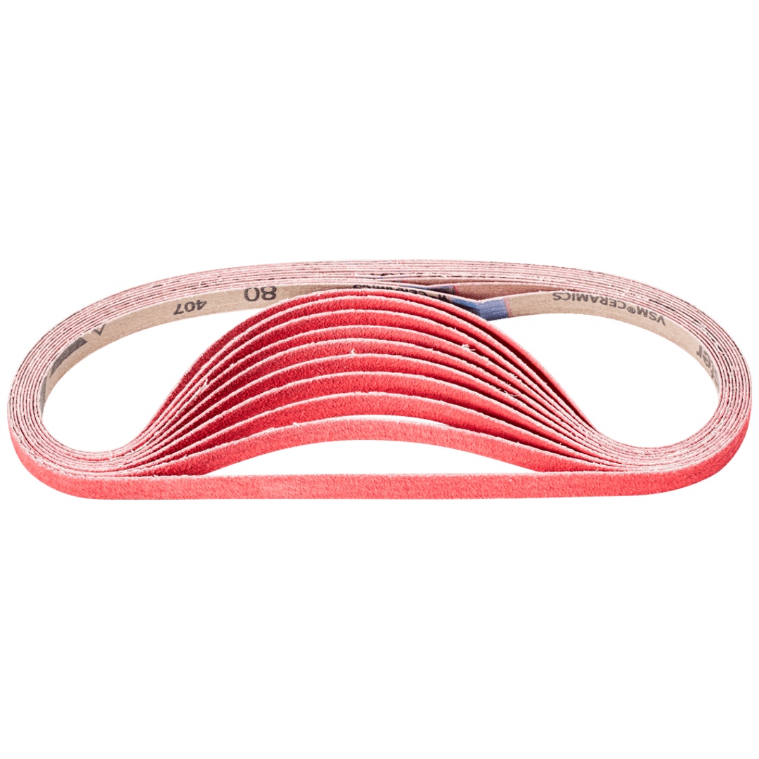 PFERD TOOLS Keramikkorn Schleifband BA 12x610mm CO-COOL80 für Edelstahl-Schliff mit Bandschleifer (100)