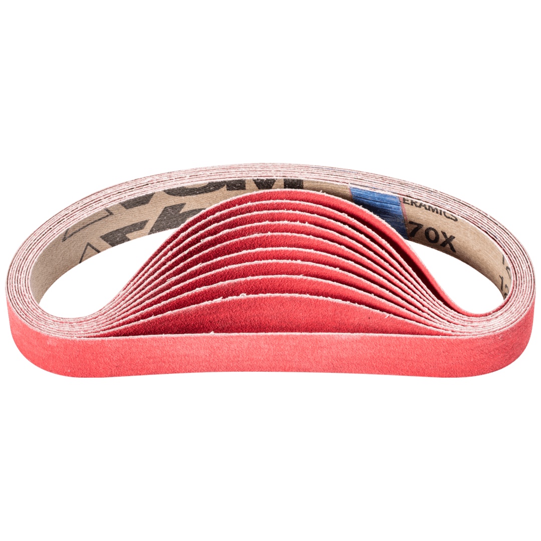 PFERD TOOLS Keramikkorn Schleifband BA 25x480mm CO-COOL120 für Edelstahl-Schliff mit Bandschleifer