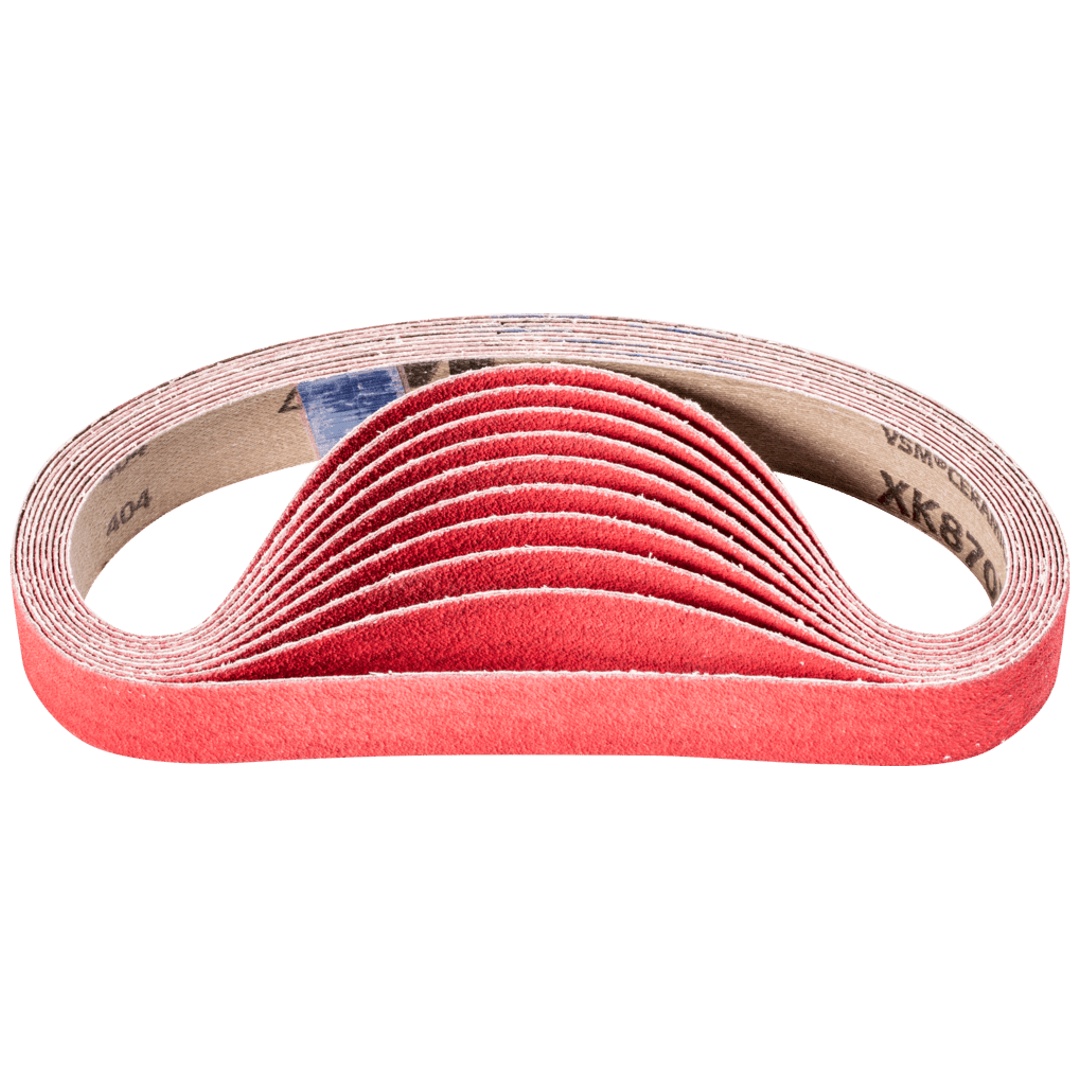 PFERD TOOLS Keramikkorn Schleifband BA 25x480mm CO-COOL80 für Edelstahl-Schliff mit Bandschleifer