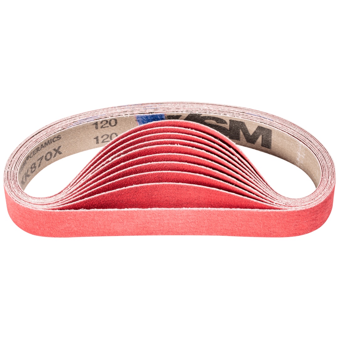 PFERD TOOLS Keramikkorn Schleifband BA 30x533 mm CO-COOL120 für Edelstahl-Schliff mit Rohrbandschleifer