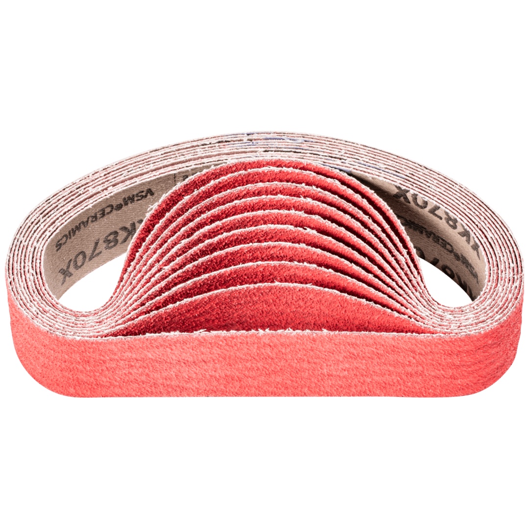 PFERD TOOLS Keramikkorn Schleifband BA 35x450mm CO-COOL60 für Edelstahl-Schliff mit Rohrbandschleifer