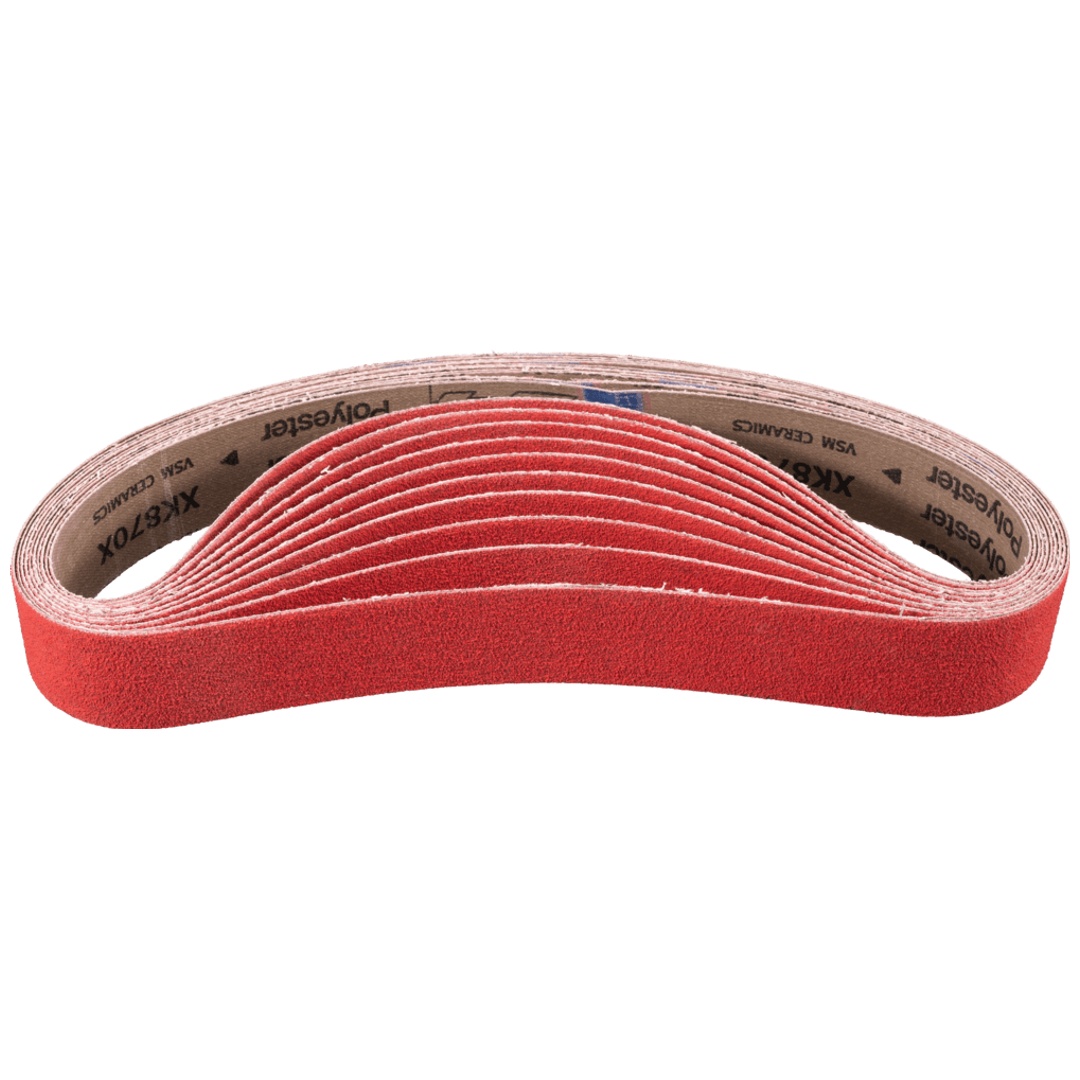 PFERD TOOLS Keramikkorn Schleifband BA 40x820 mm CO-COOL80 für Edelstahl-Schliff mit Rohrbandschleifer