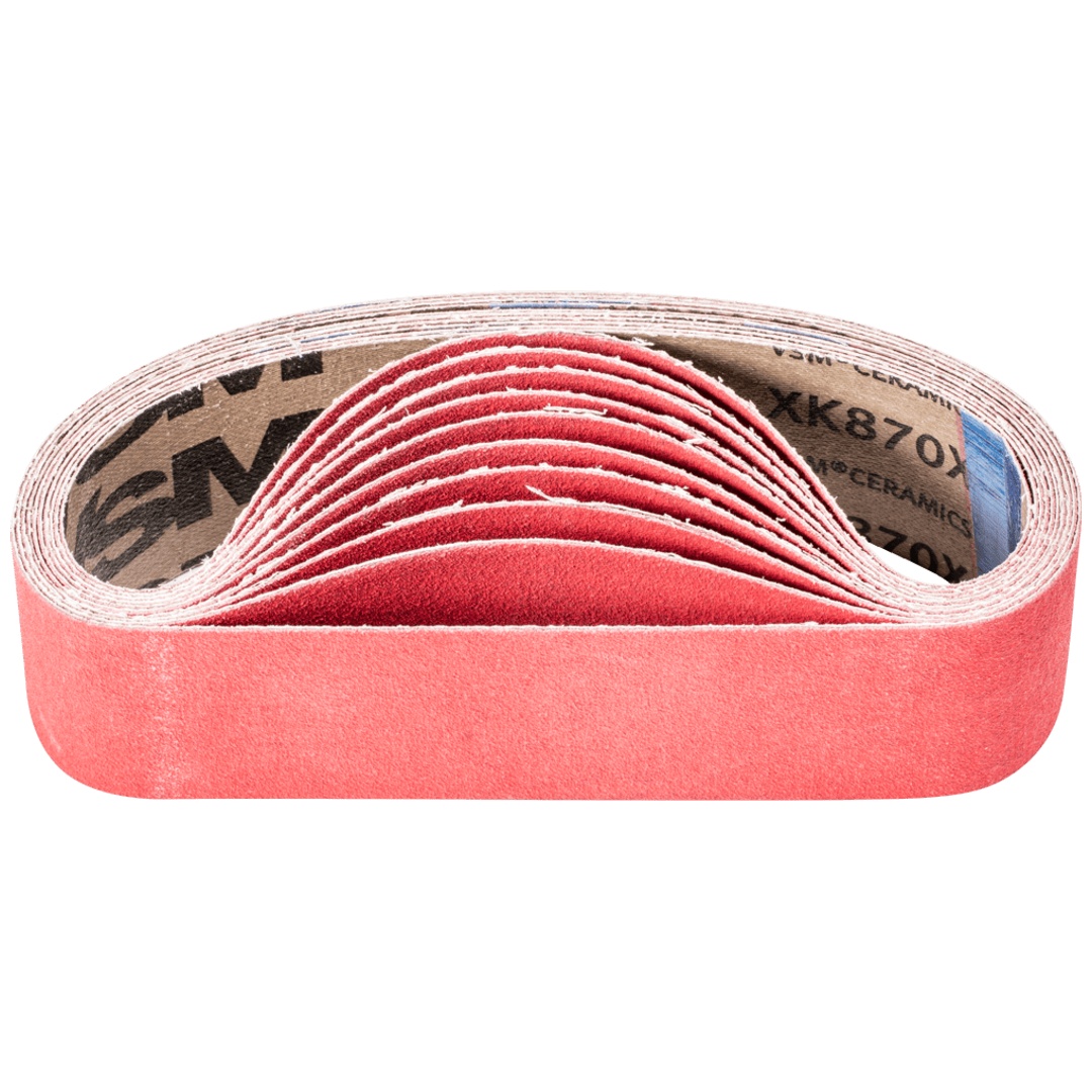 PFERD TOOLS Keramikkorn Schleifband BA 50x450mm CO-COOL120 für Edelstahl-Schliff mit Rohrbandschleifer