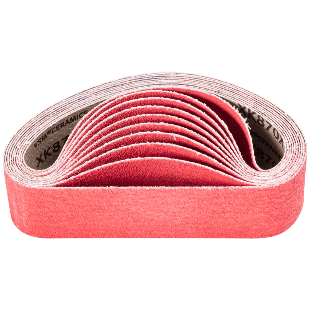 PFERD TOOLS Keramikkorn Schleifband BA 50x450mm CO-COOL60 für Edelstahl-Schliff mit Rohrbandschleifer