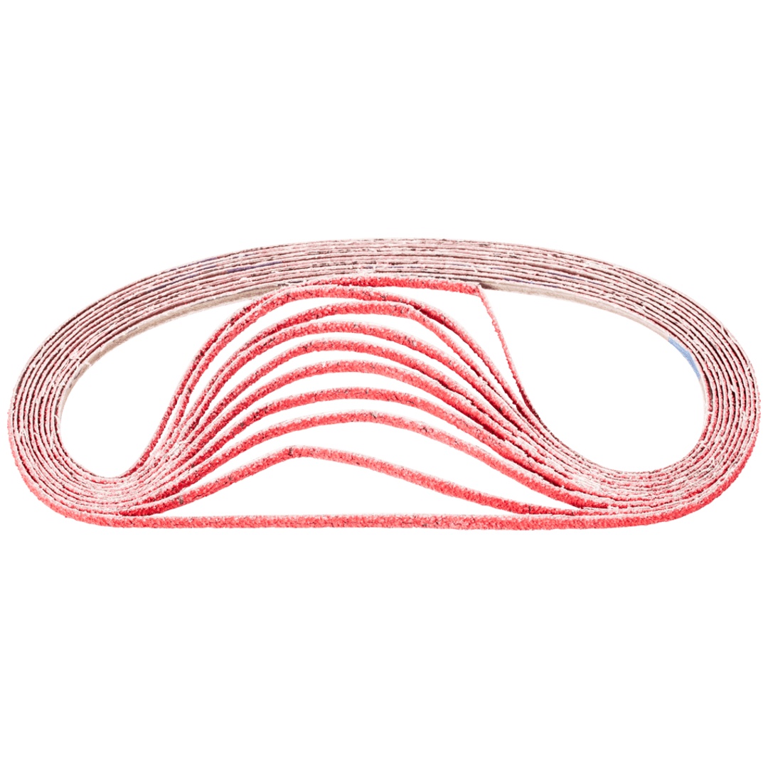 PFERD TOOLS Keramikkorn Schleifband BA 6x610mm CO-COOL40 für Edelstahl-Schliff mit Bandschleifer (100)