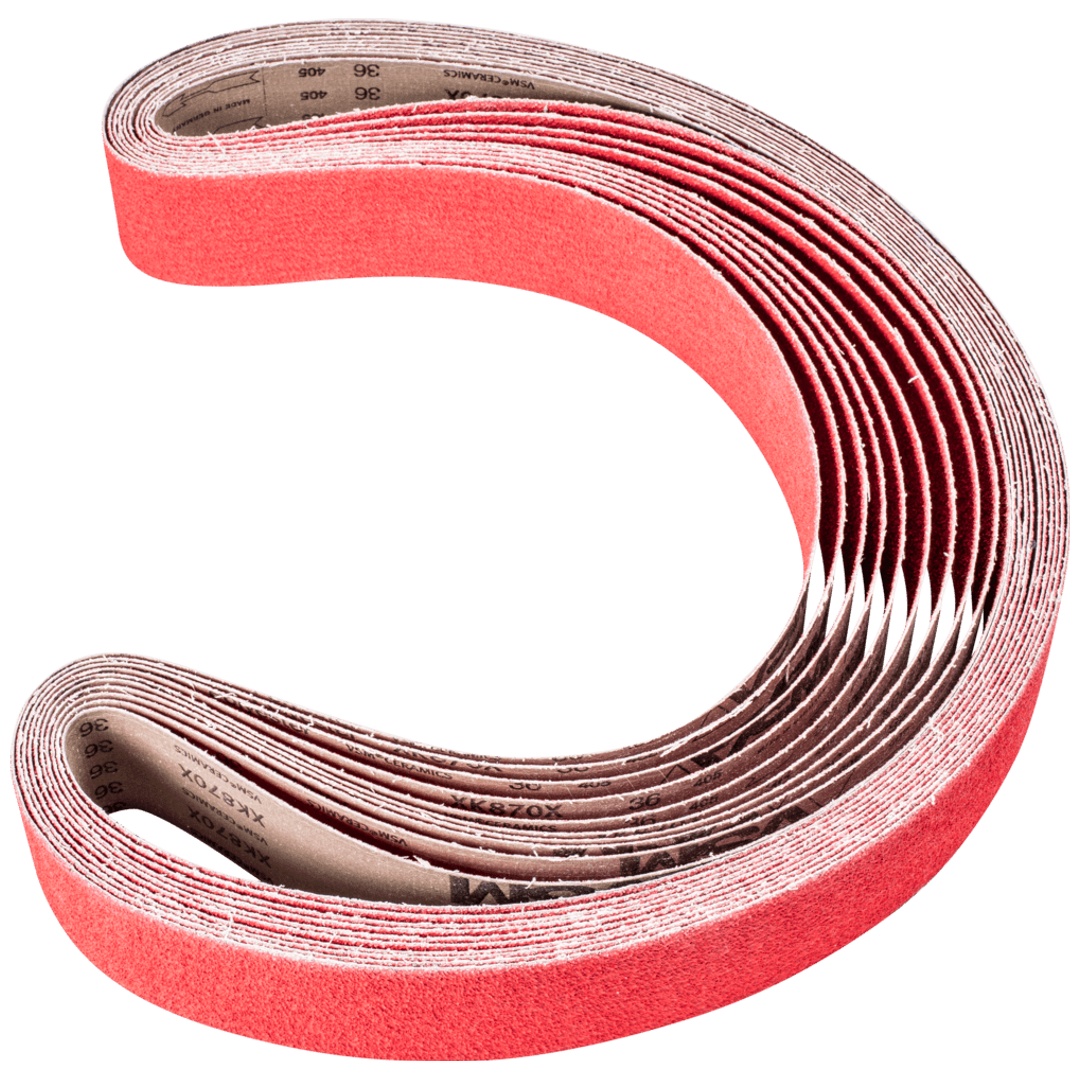 PFERD TOOLS Keramikkorn Schleifband BA 75x2000mm CO-COOL36 für Edelstahl-Schliff mit Bandschleifer