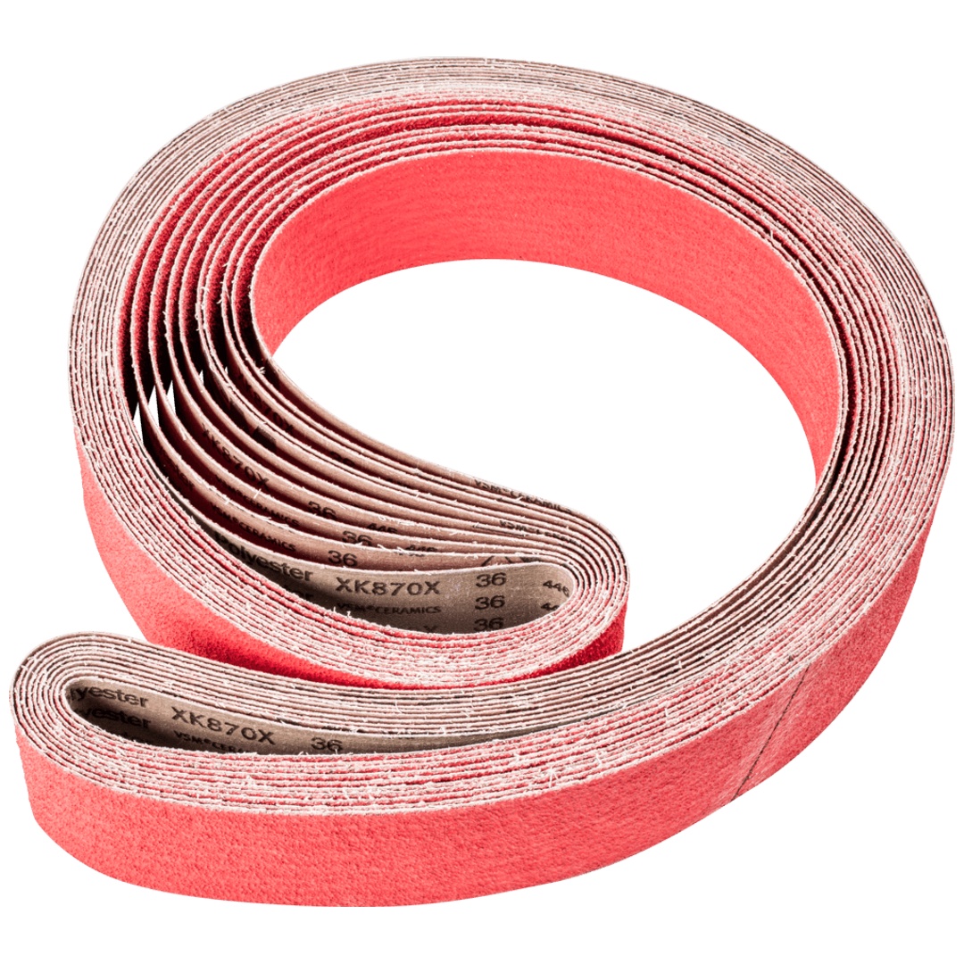 PFERD TOOLS Keramikkorn Schleifband BA 75x2500mm CO-COOL36 für Edelstahl-Schliff mit Bandschleifer