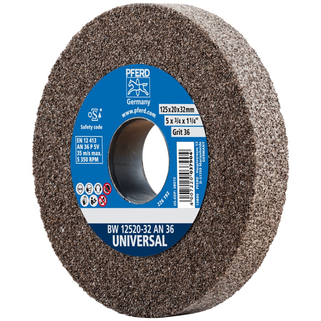 PFERD TOOLS Schleifbockscheibe Ø 125x20mm Bohrung-Ø 32 mm A36 für universelle Schleifaufgaben
