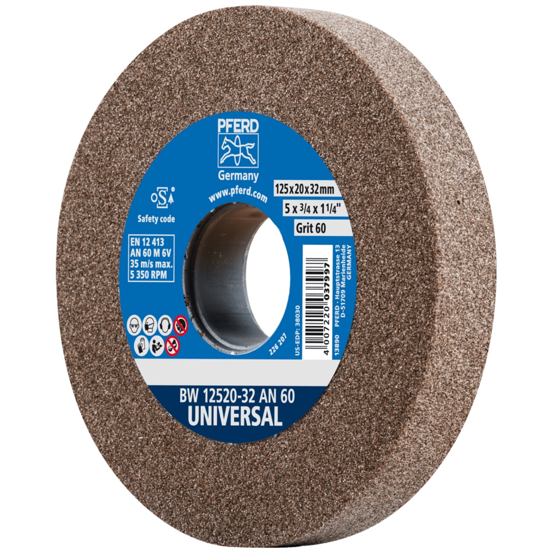 PFERD TOOLS Schleifbockscheibe Ø 125x20mm Bohrung-Ø 32 mm A60 für universelle Schleifaufgaben