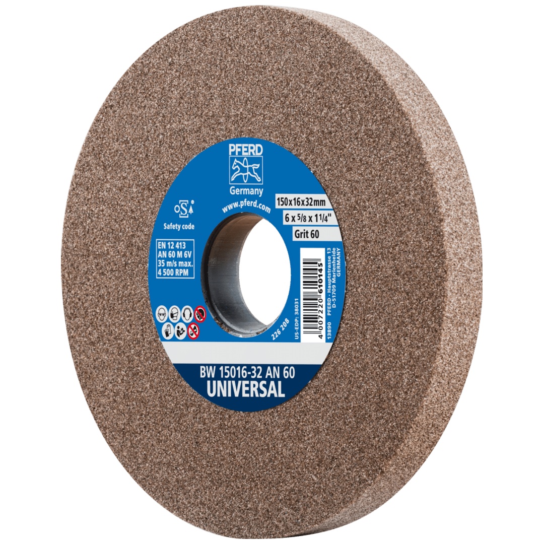 PFERD TOOLS Schleifbockscheibe Ø 150x16 mm Bohrung-Ø 32 mm A60 für universelle Schleifaufgaben