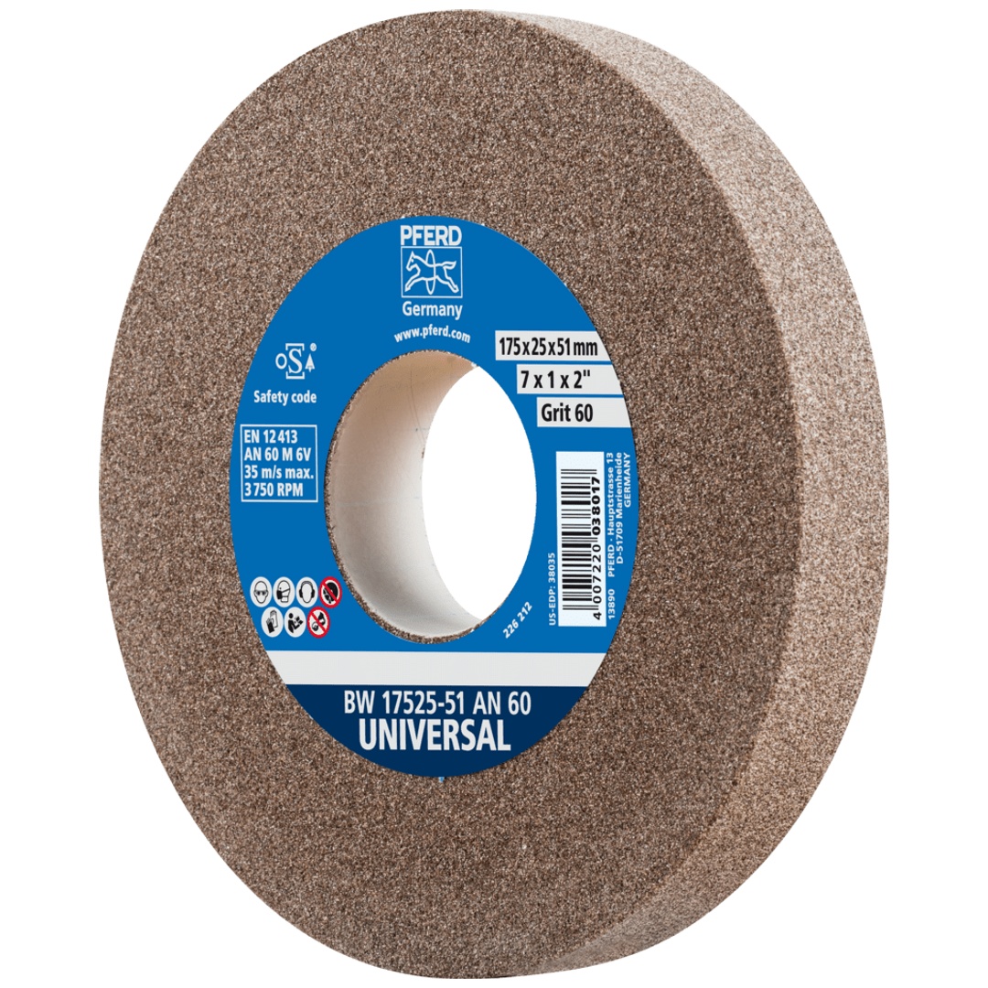 PFERD TOOLS Schleifbockscheibe Ø 175x25 mm Bohrung-Ø 51 mm A60 für universelle Schleifaufgaben