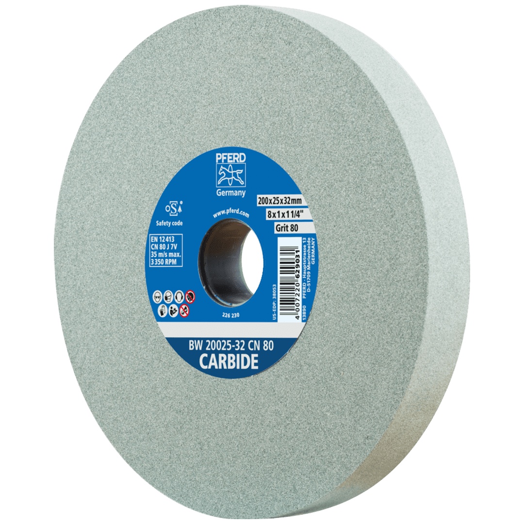 PFERD TOOLS Schleifbockscheibe Ø 200x25 mm Bohrung-Ø 51 mm SiC120 für harte Materialien z.B. Hartmetall
