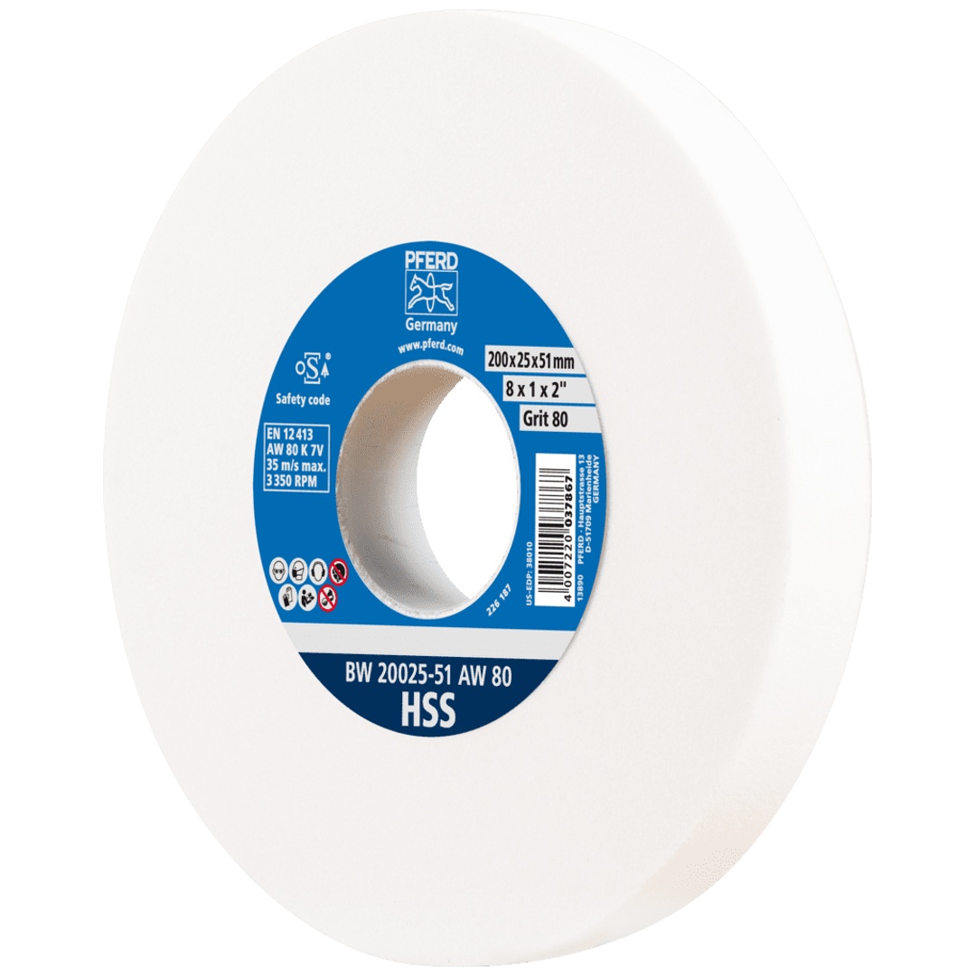 PFERD TOOLS Schleifbockscheibe Ø 200x25 mm Bohrung-Ø 51 mm A80 zum Schärfen von HSS-Bohrern