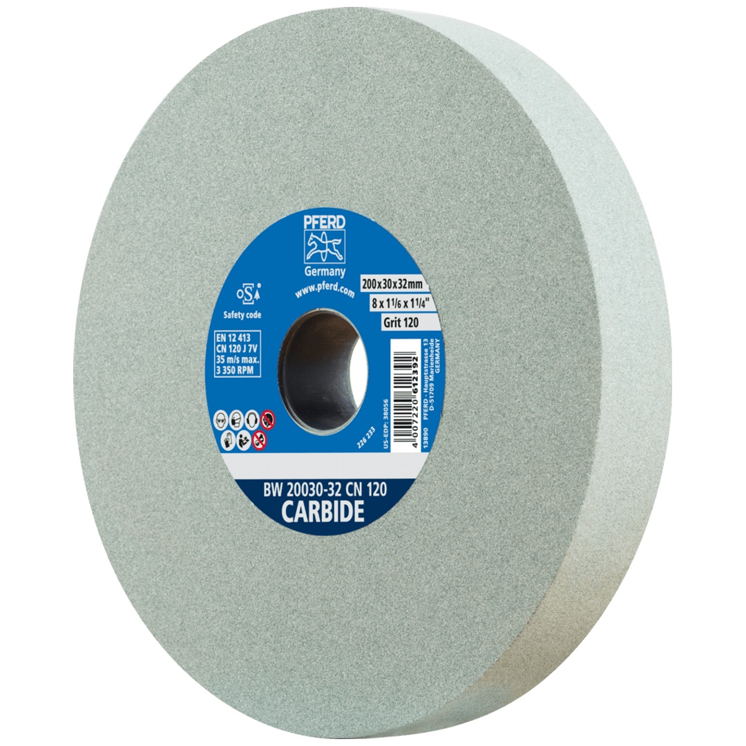 PFERD TOOLS Schleifbockscheibe Ø 200x30mm Bohrung-Ø 51 mm SiC120 für harte Materialien z.B. Hartmetall