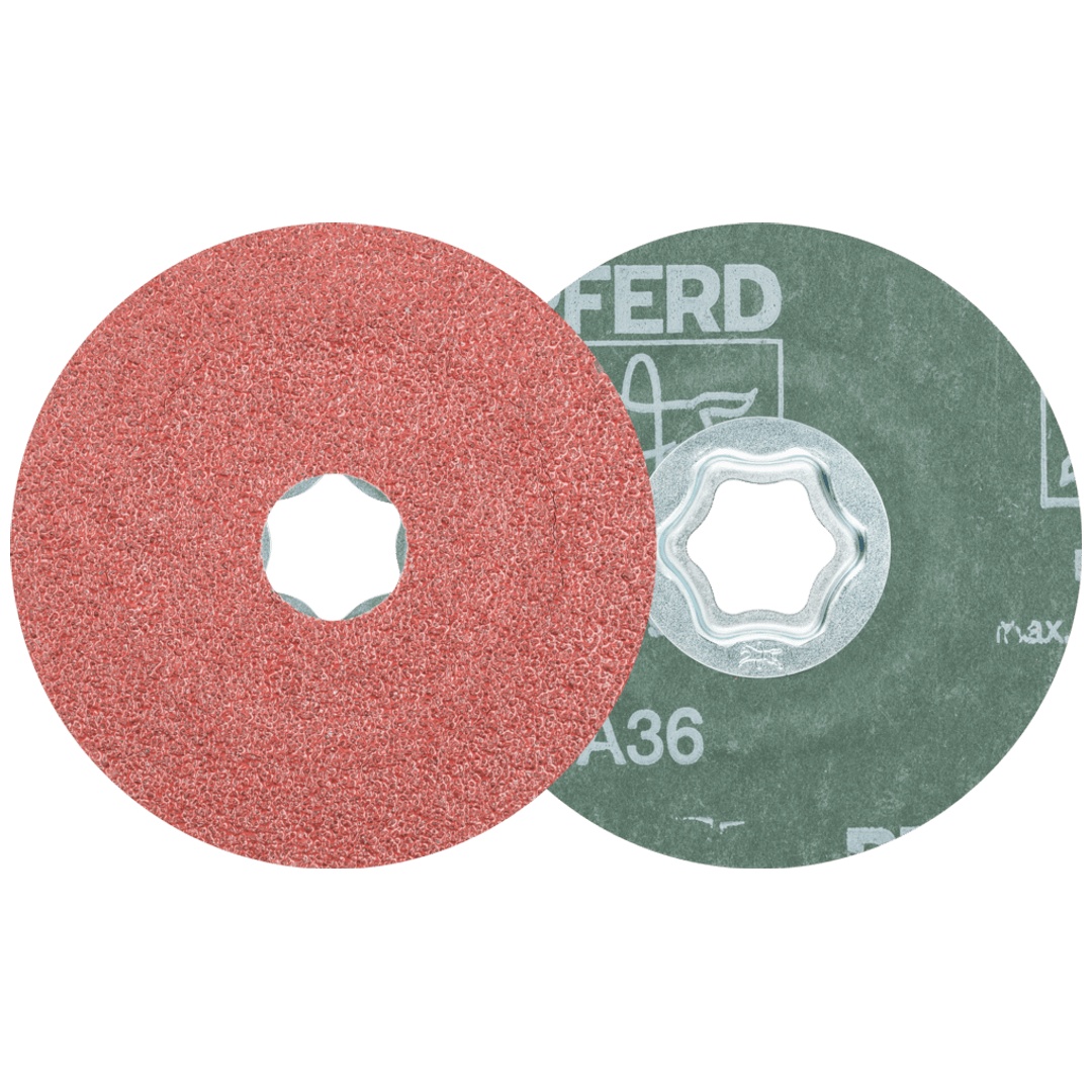 PFERD TOOLS COMBICLICK Korund Fiberscheibe Ø 100mm A36 für universelle Anwendungen