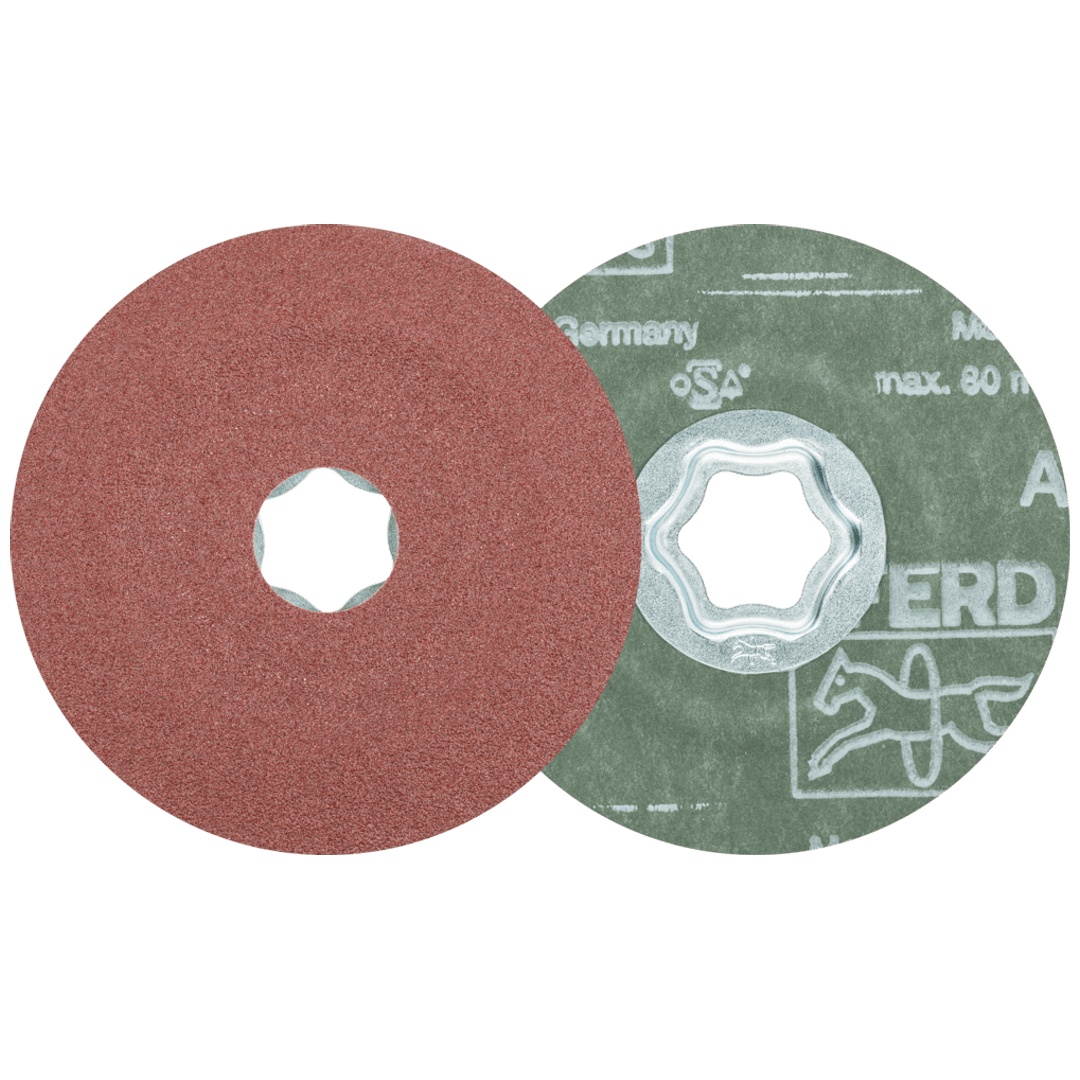 PFERD TOOLS COMBICLICK Korund Fiberscheibe Ø 100mm A80 für universelle Anwendungen