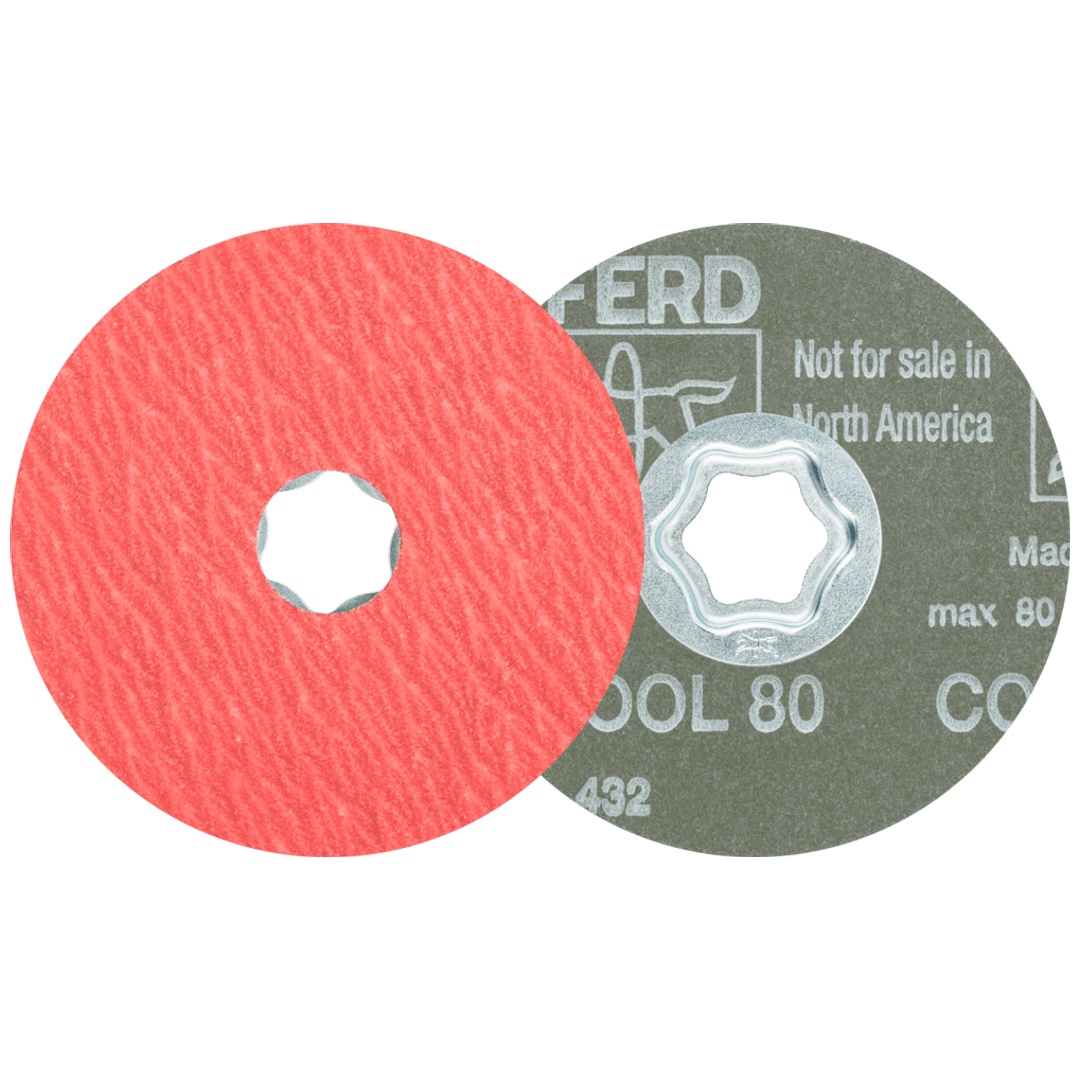 PFERD TOOLS COMBICLICK Keramikkorn Fiberscheibe Ø 100mm CO-COOL80 für Edelstahl