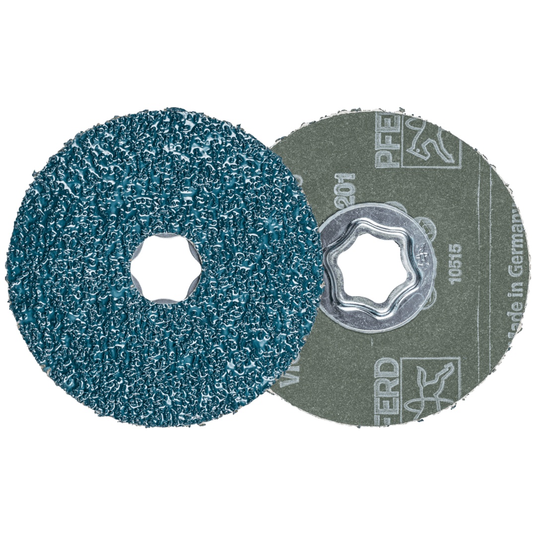 PFERD TOOLS COMBICLICK Fiberscheibe Ø 100mm VICTOGRAIN 36 Höchstleistung auf Stahl