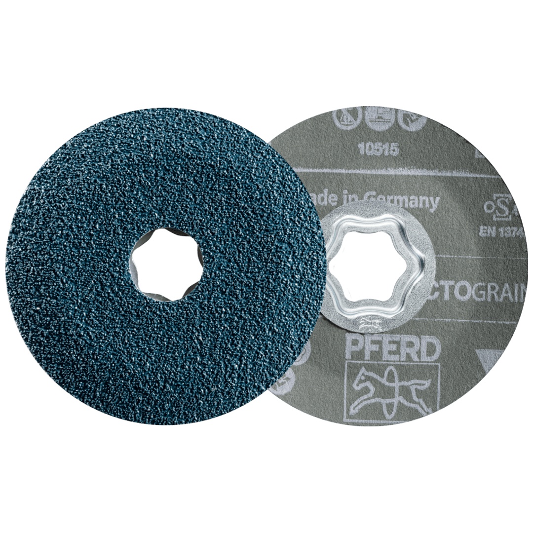 PFERD TOOLS COMBICLICK Fiberscheibe Ø 100mm VICTOGRAIN 60 Höchstleistung auf Stahl