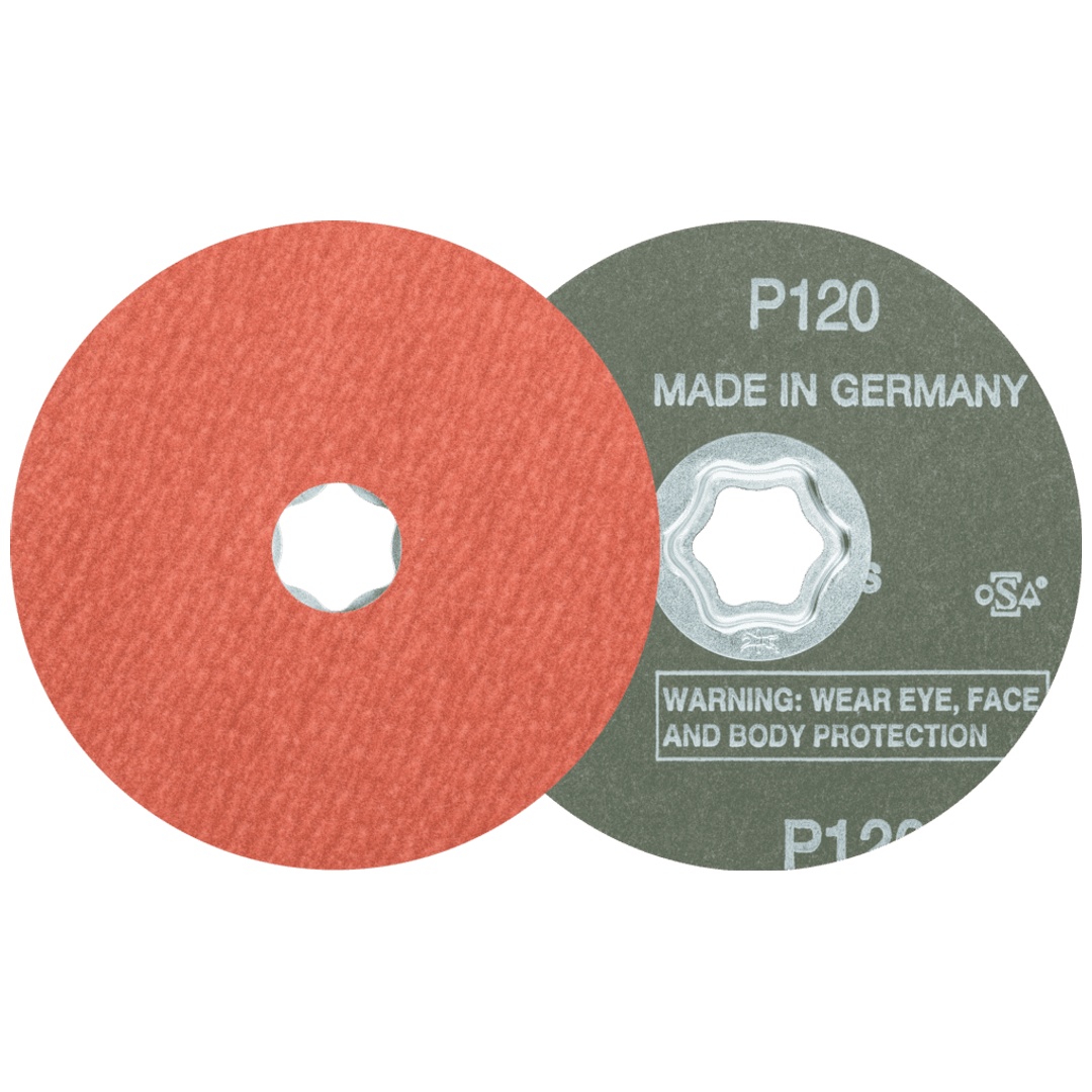 PFERD TOOLS COMBICLICK Korund Fiberscheibe Ø 115 mm A-COOL120 für Edelstahl