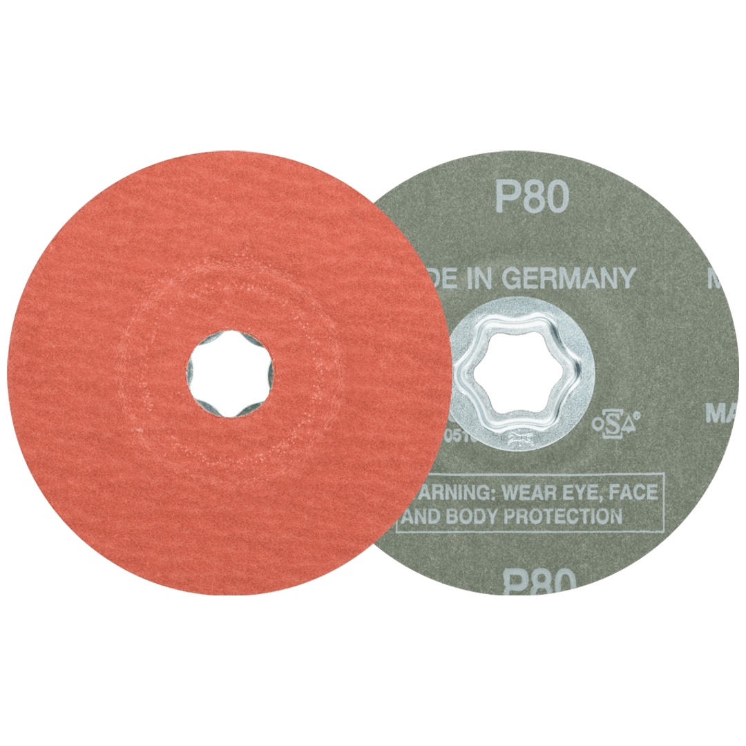 PFERD TOOLS COMBICLICK Korund Fiberscheibe Ø 115 mm A-COOL80 für Edelstahl