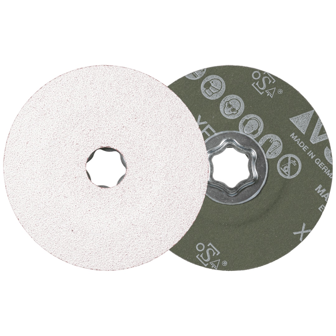 PFERD TOOLS COMBICLICK Keramikkorn Fiberscheibe Ø 115 mm CO-ALU80 für weiche NE Metalle