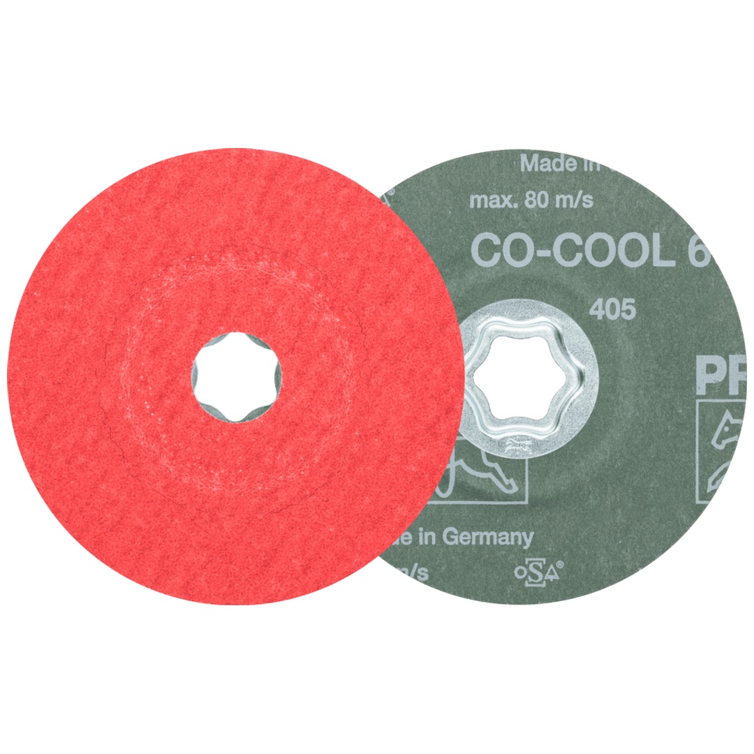 PFERD TOOLS COMBICLICK Keramikkorn Fiberscheibe Ø 115 mm CO-COOL60 für Edelstahl