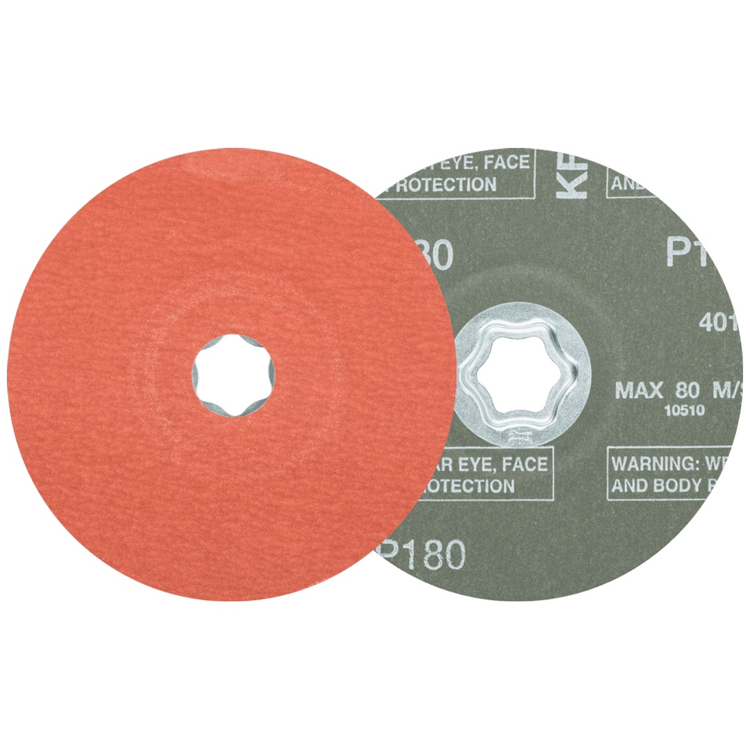 PFERD TOOLS COMBICLICK Korund Fiberscheibe Ø 125 mm A-COOL180 für Edelstahl