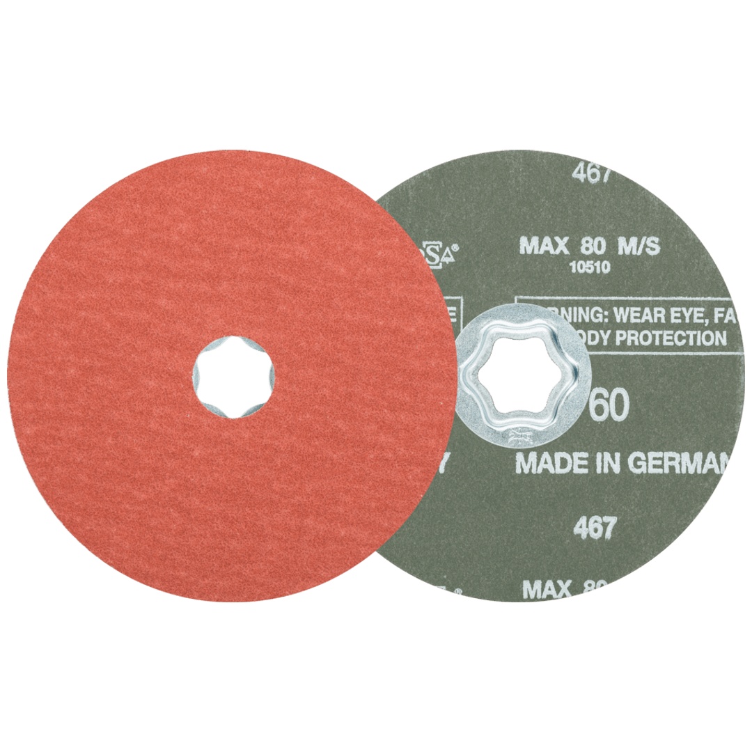 PFERD TOOLS COMBICLICK Korund Fiberscheibe Ø 125 mm A-COOL60 für Edelstahl