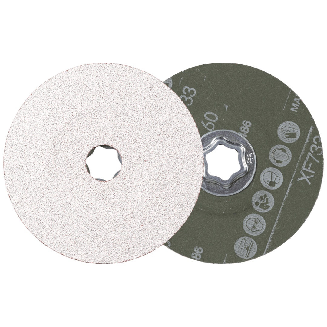 PFERD TOOLS COMBICLICK Keramikkorn Fiberscheibe Ø 125 mm CO-ALU60 für weiche NE Metalle